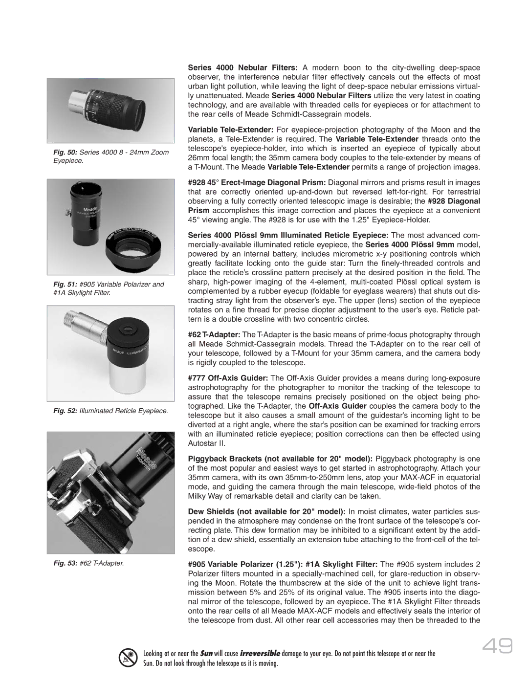 Meade MAX-ACF instruction manual Rear cells of Meade Schmidt-Cassegrain models 