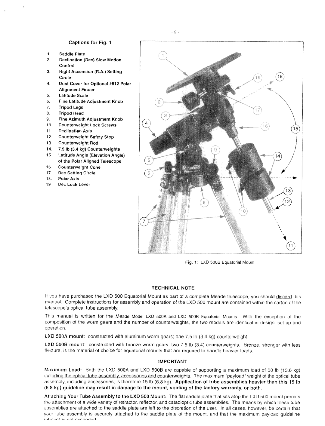 Meade Meade LXD 500B, Meade LXD 500A manual 