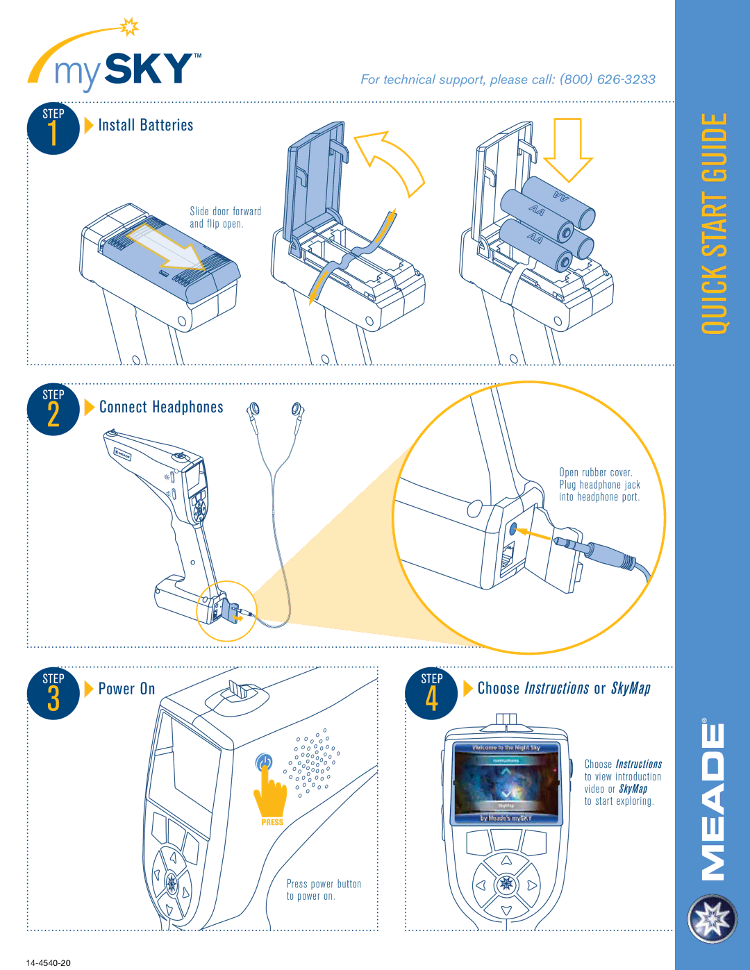 Meade mySKY Plus instruction manual For technical support, please call 800 