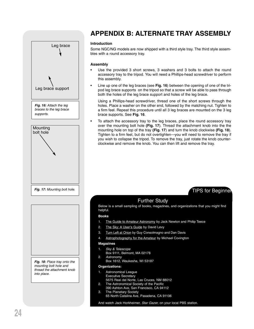 Meade NGC-Series, NG-Series instruction manual Tips for Beginners Further Study, Introduction, Assembly 