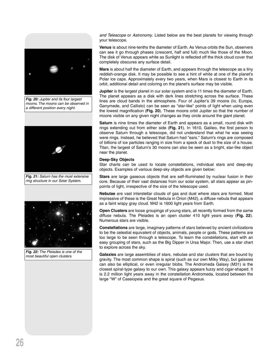 Meade NGC-Series, NG-Series instruction manual Deep-Sky Objects, Pleiades is one of the most beautiful open clusters 