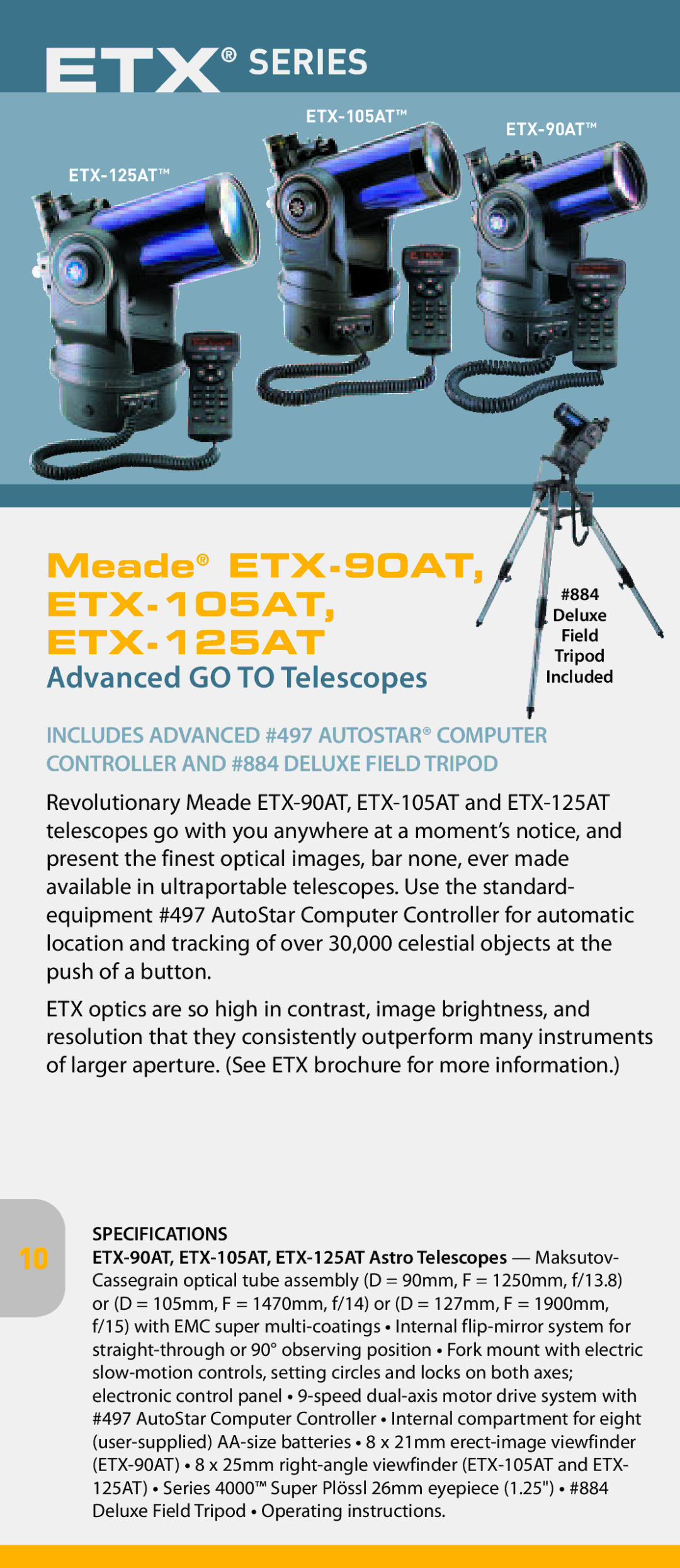 Meade pmn manual 10Meade ETX-90AT ETX-105AT, Advanced GO to Telescopes 