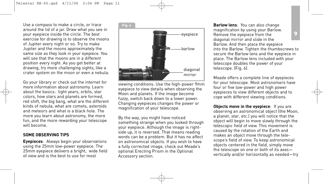 Meade instruction manual Telestar RB-60.qxd 4/11/06 204 PM 