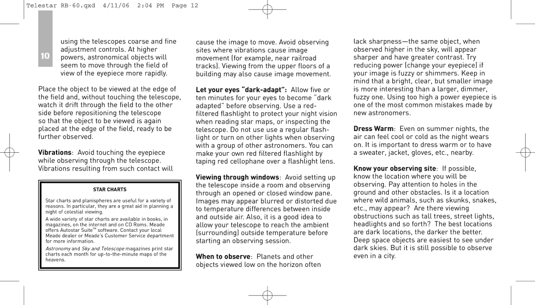 Meade RB-60 instruction manual 10AstronomySkyandTelescope 