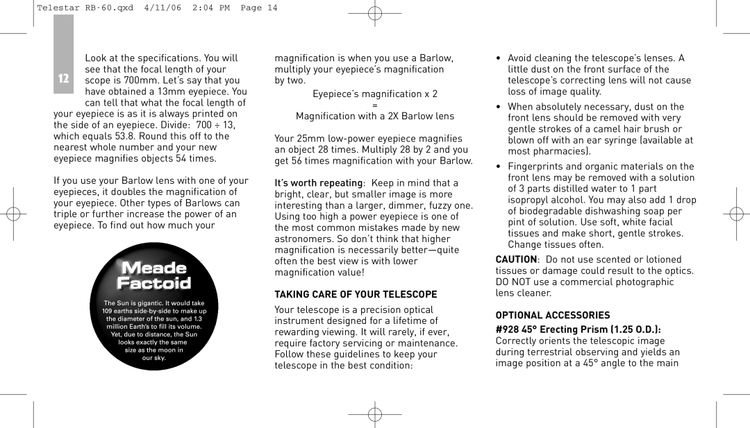 Meade instruction manual Telestar RB-60.qxd 4/11/06 204 PM 