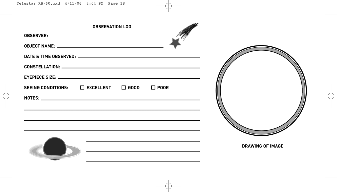 Meade RB-60 instruction manual Excellent Good Poor 