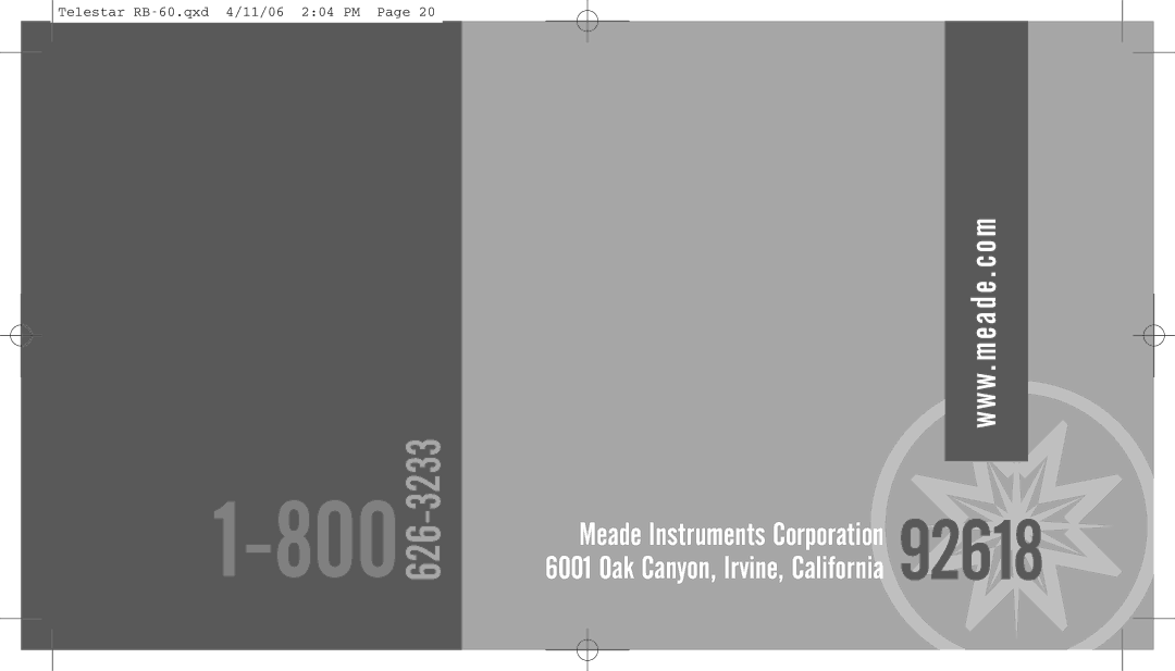 Meade RB-60 instruction manual 800 