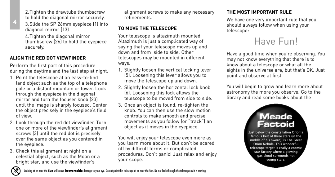 Meade RB-70 instruction manual 