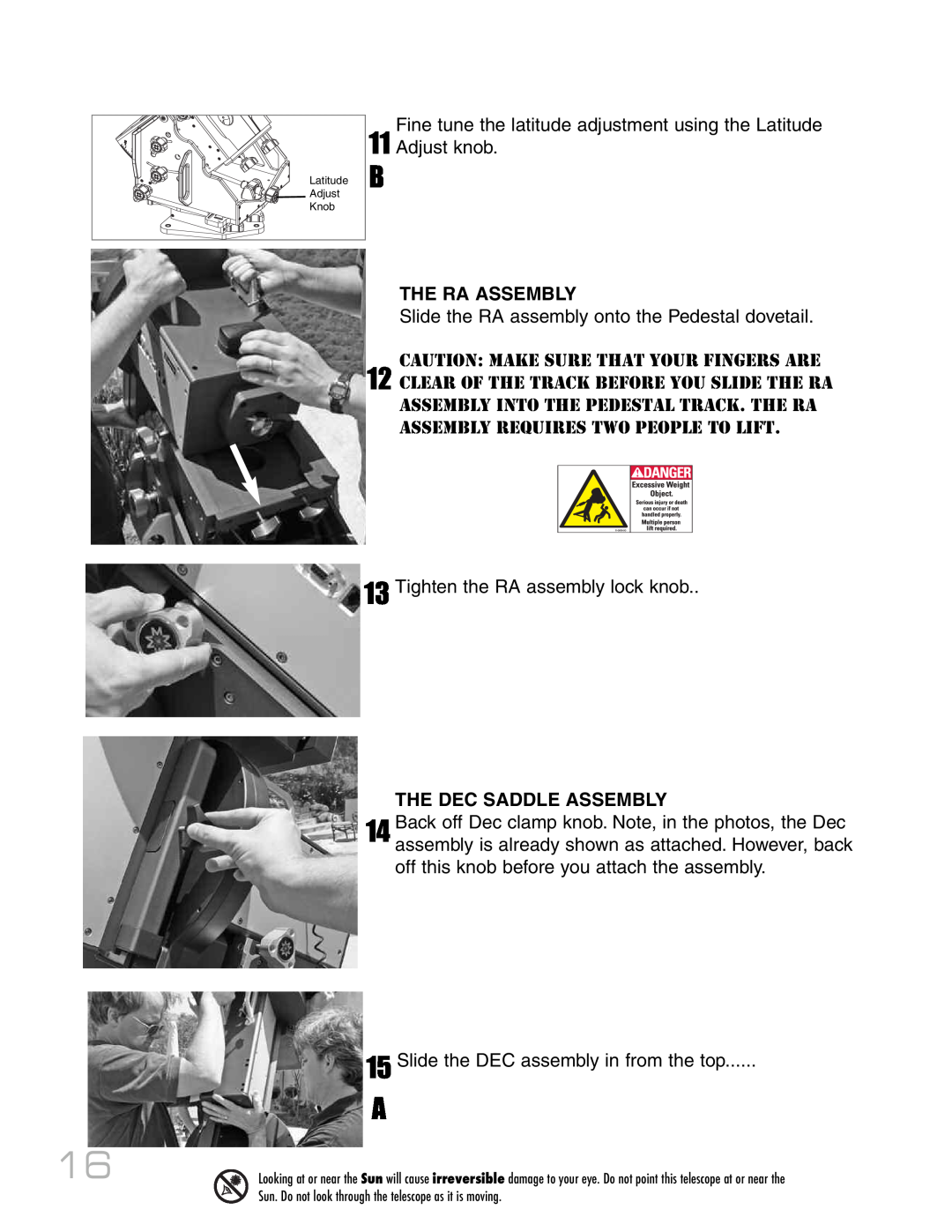 Meade RCX400 instruction manual The Ra Assembly, The Dec Saddle Assembly 