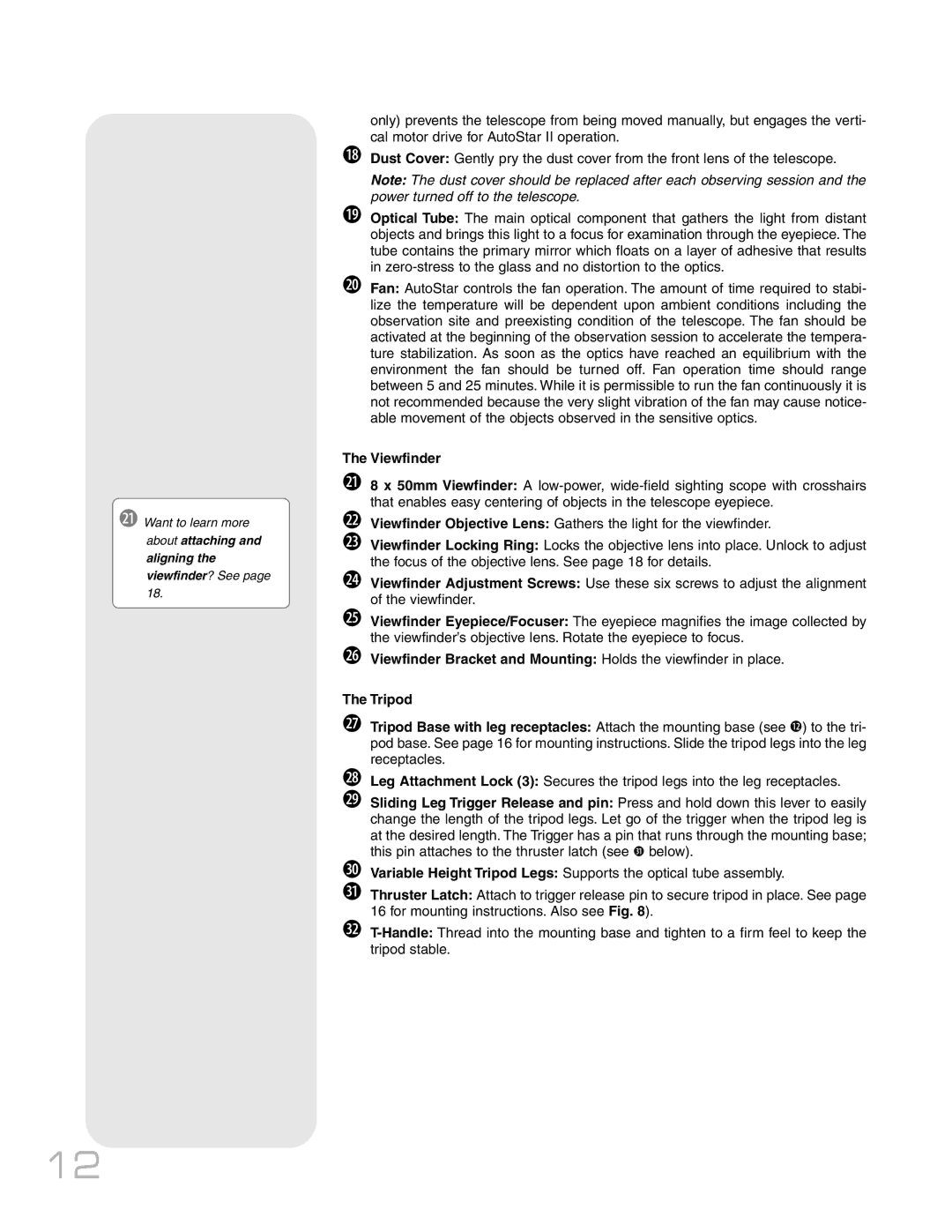 Meade RCX400TM instruction manual Viewfinder 