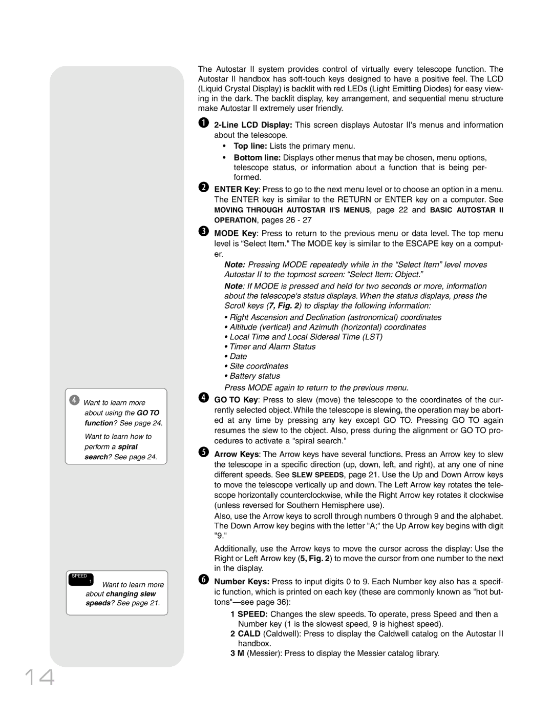 Meade RCX400TM instruction manual About changing slew 