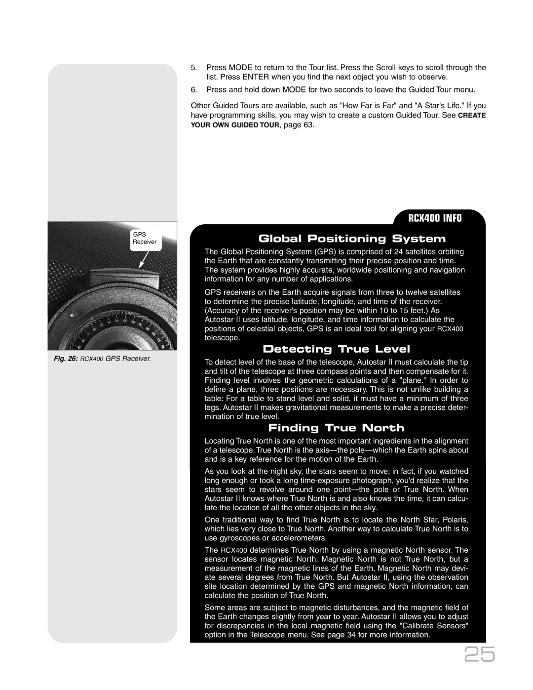 Meade RCX400TM instruction manual RCX400 Info 