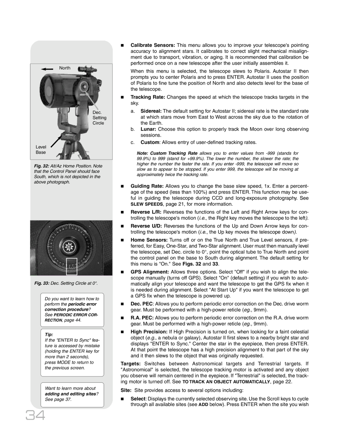 Meade RCX400TM instruction manual Adding and editing sites? 