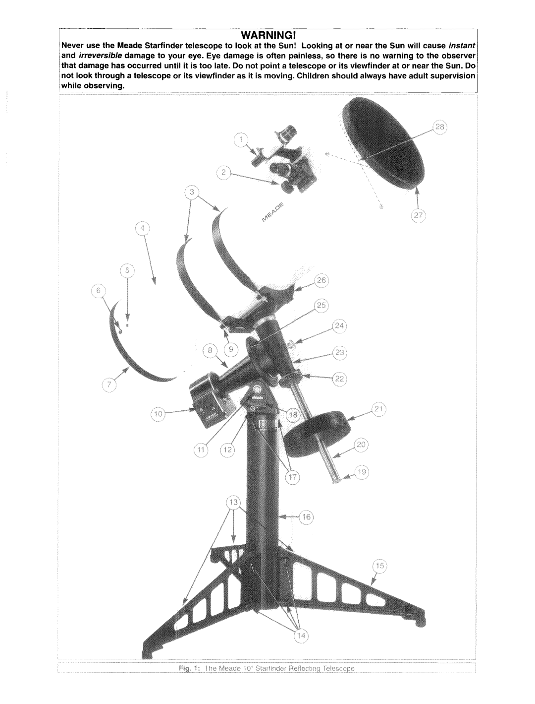 Meade Starfinder Reflecting Telescope manual 