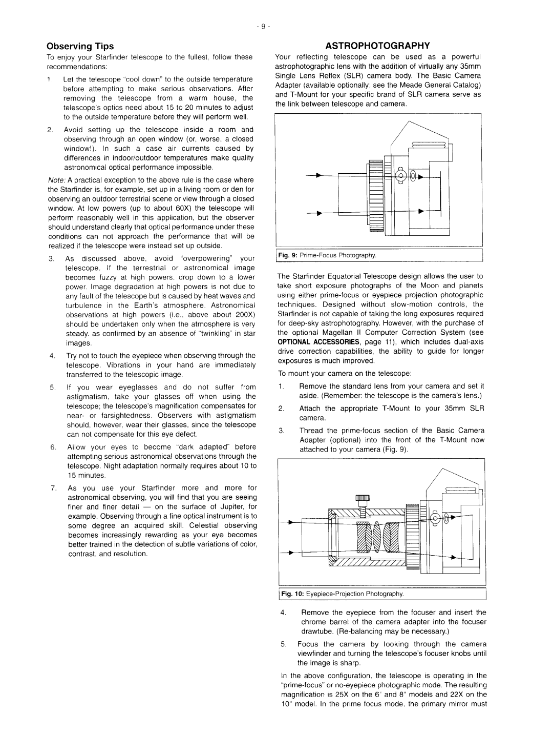 Meade Starfinder Reflecting Telescope manual 