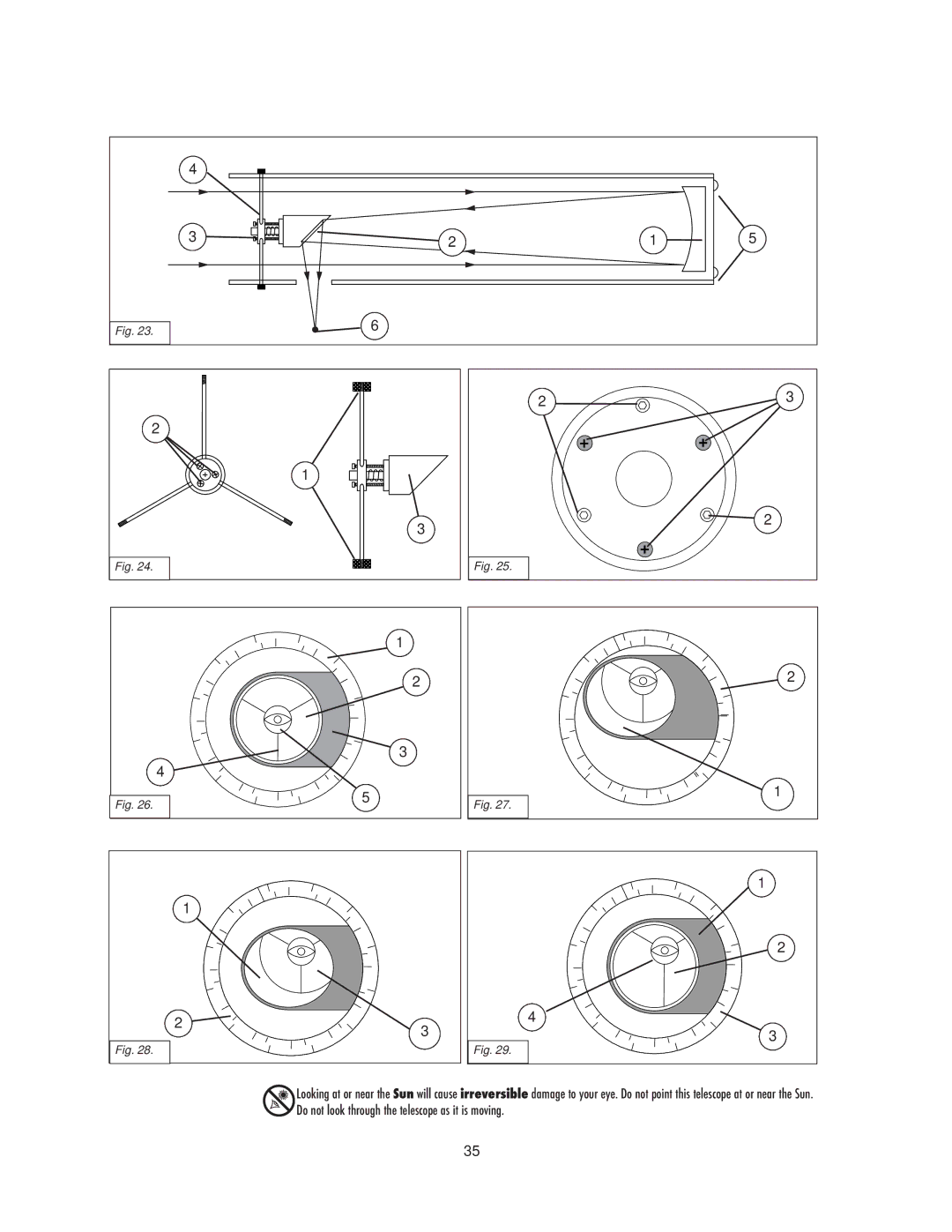 Meade StarNavigator instruction manual Do not look through the telescope as it is moving 