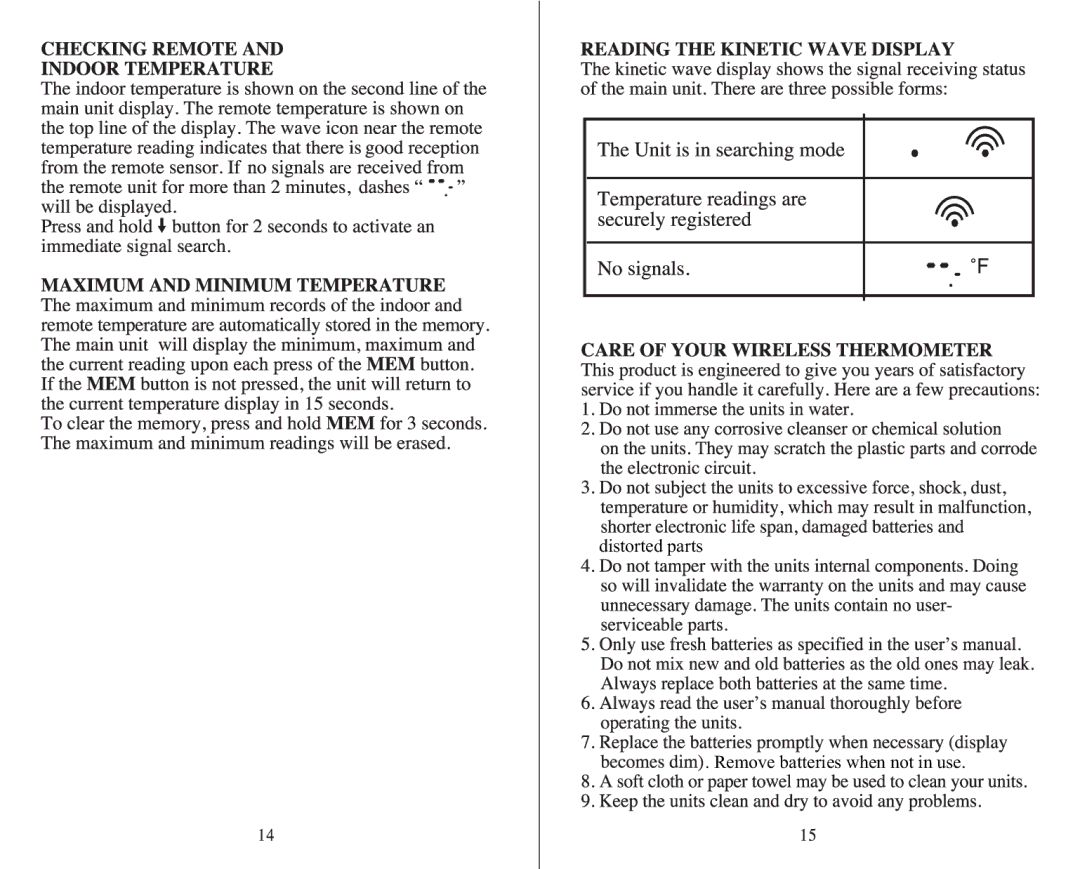 Meade TE109NL-M user manual Are Distorted parts Remove batteries when not in use 