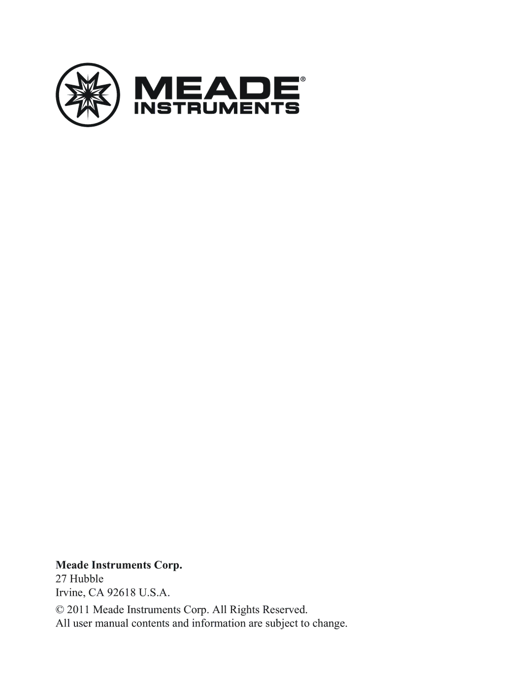 Meade TE256W user manual Meade Instruments Corp 