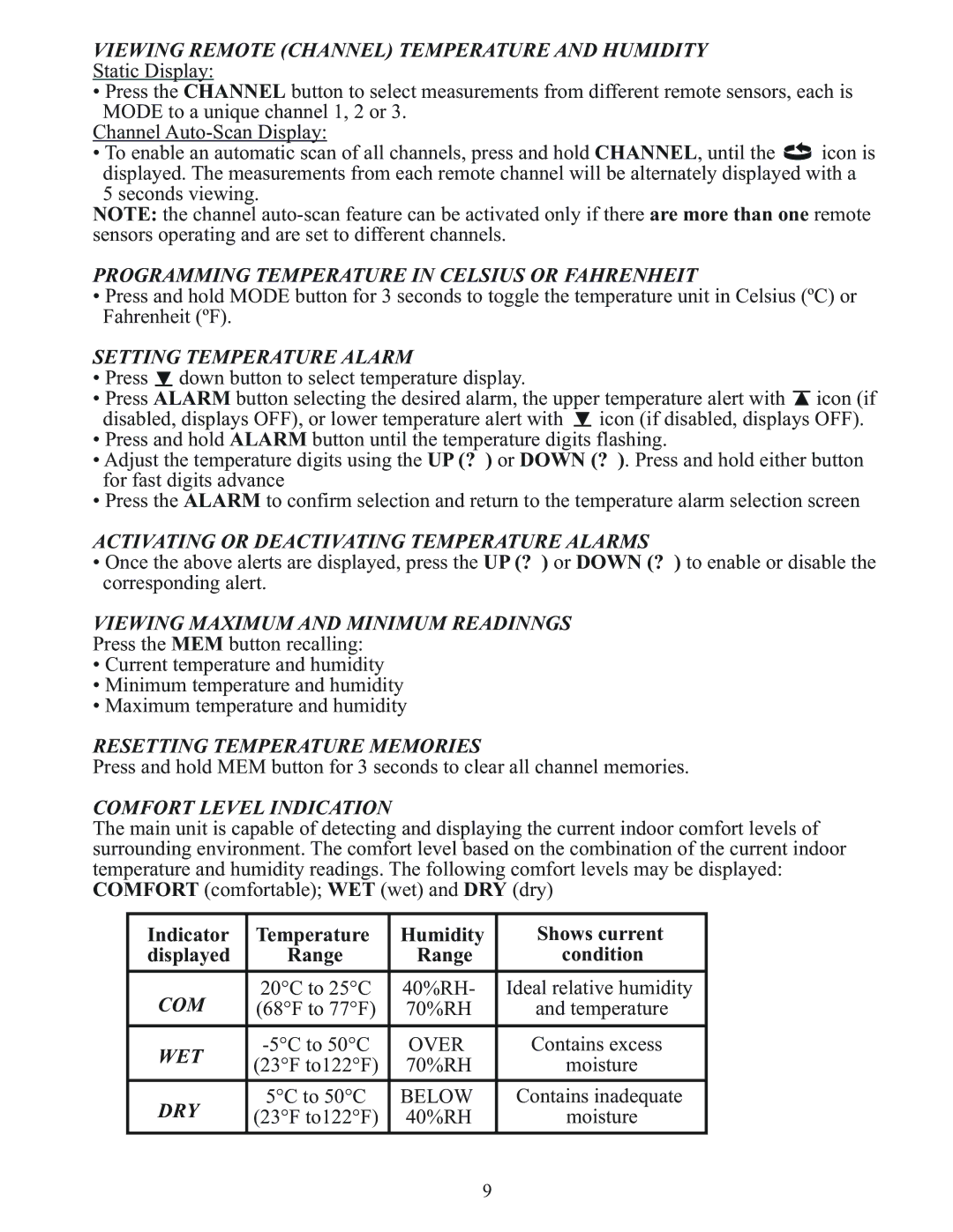 Meade TE256W Viewing Remote Channel Temperature and Humidity, Programming Temperature in Celsius or Fahrenheit, Com, Wet 