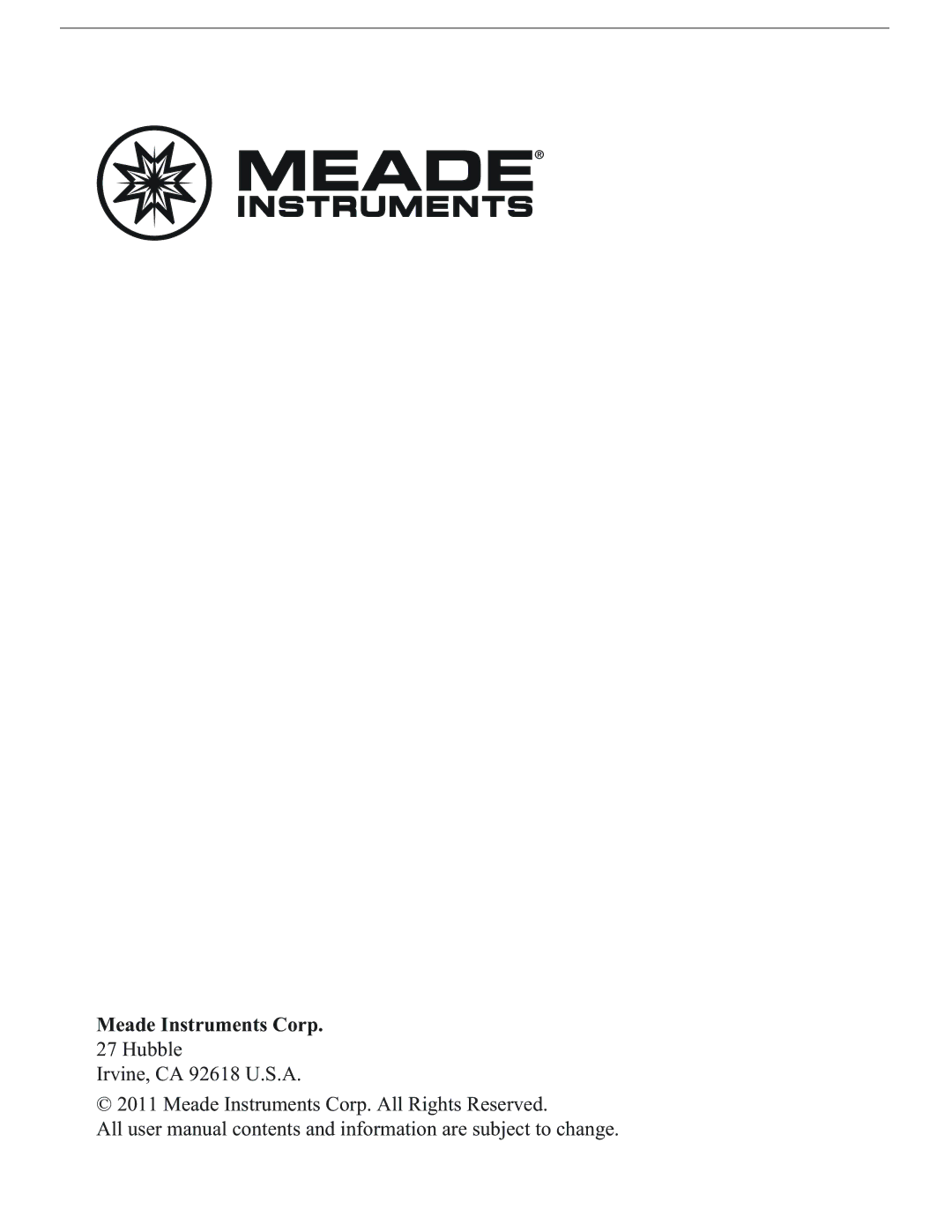 Meade TE346W user manual Meade Instruments Corp 