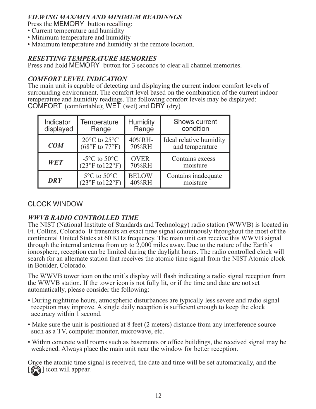 Meade TE653ELW-M user manual Viewing MAX/MIN and Minimum Readinngs 