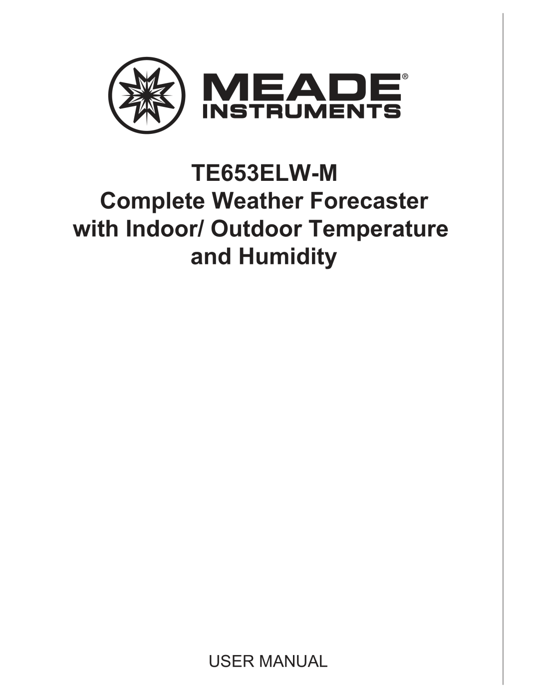 Meade TE653ELW-M user manual User Manual 