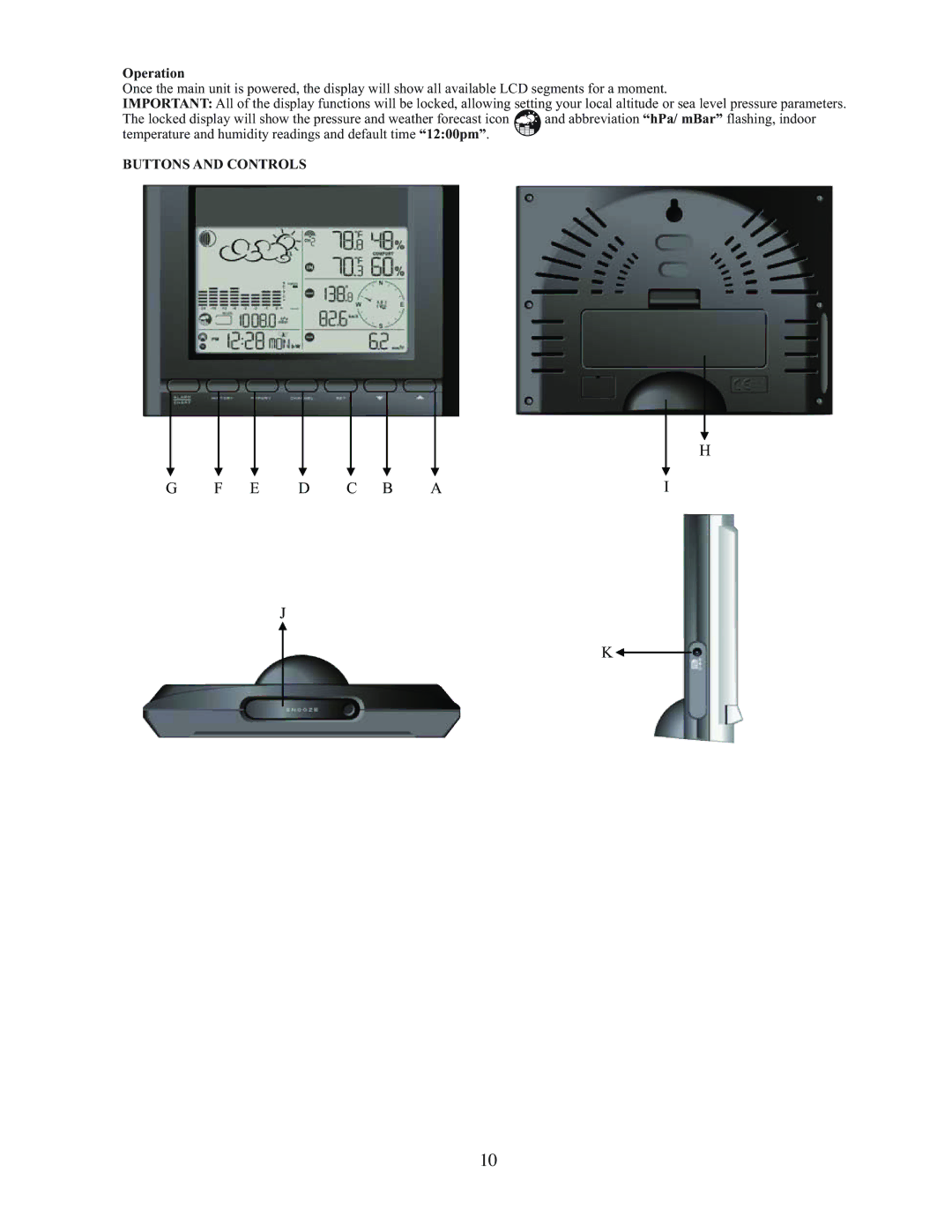 Meade TE827W user manual Operation, Buttons and Controls 