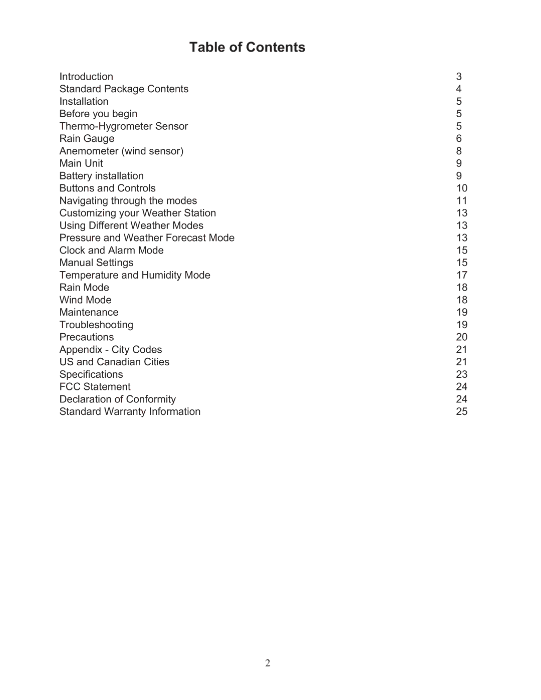 Meade TE827W user manual Table of Contents 