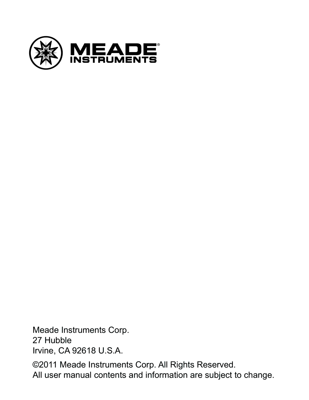 Meade TE827W user manual 