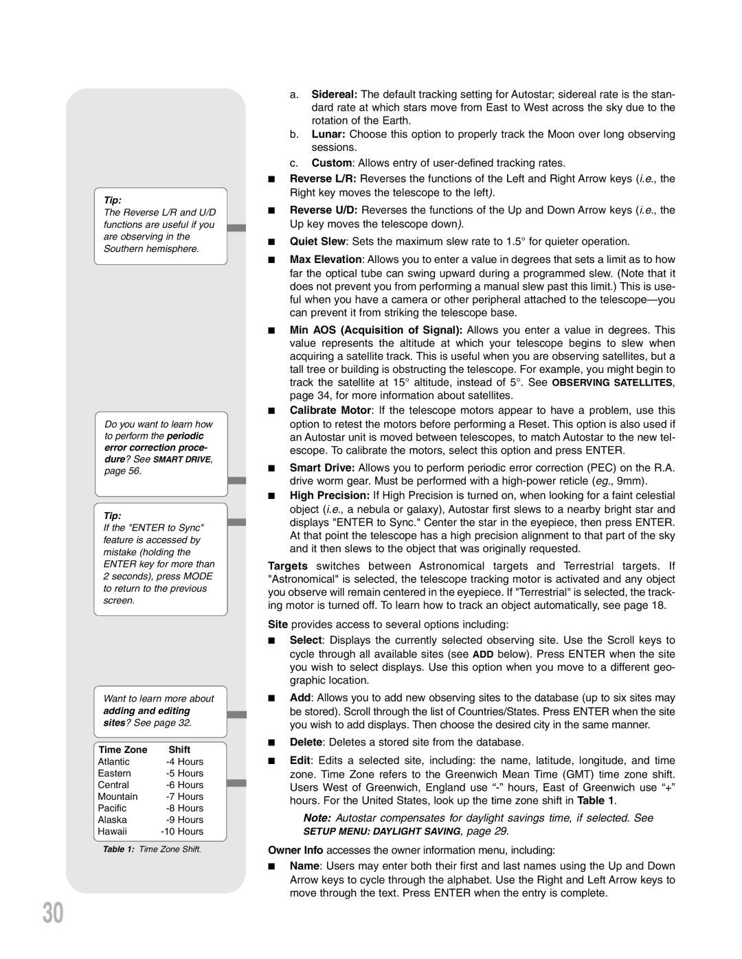 Meade Telescope, LXD 75 instruction manual Setup Menu Daylight SAVING 