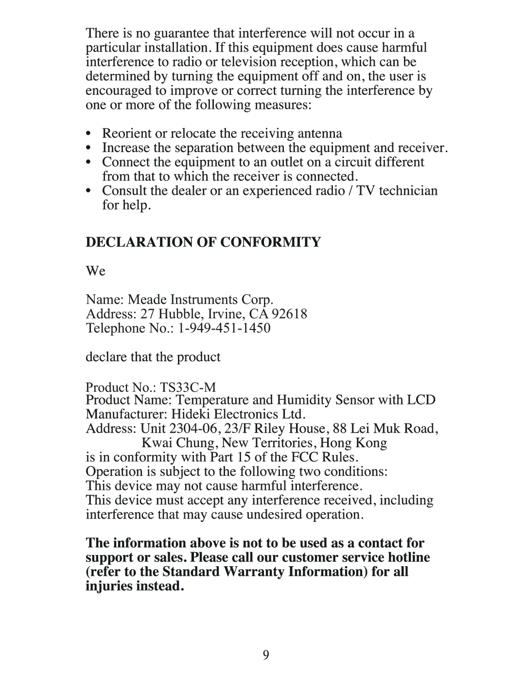 Meade TS33C-M user manual 