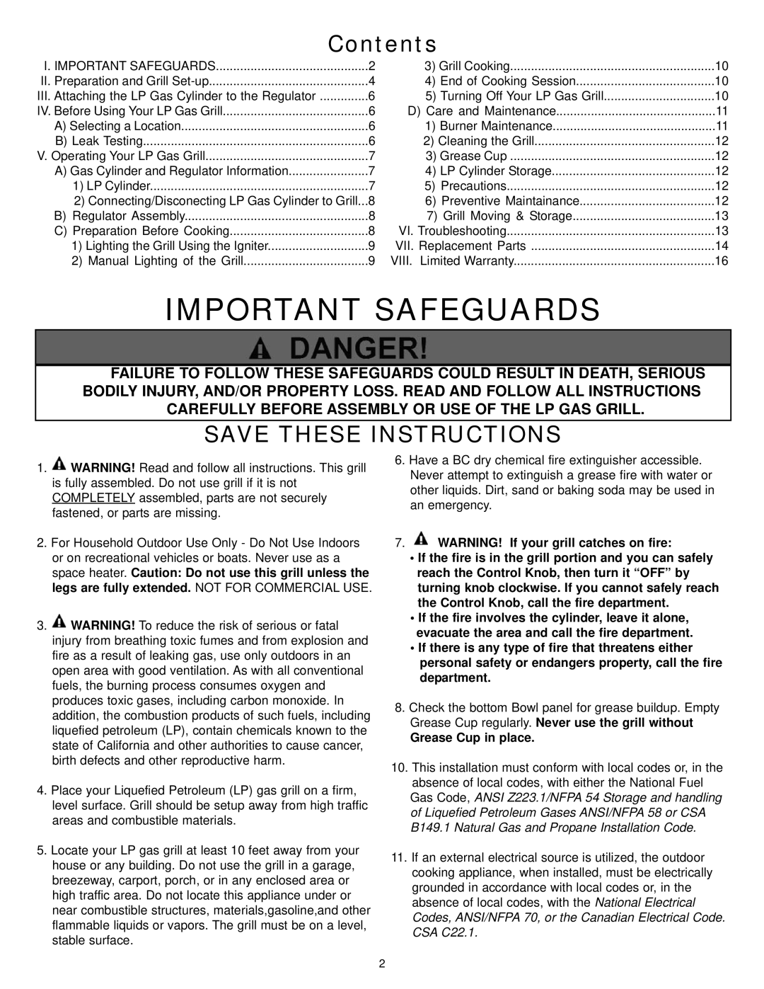 Meco 2200 manual Important Safeguards 