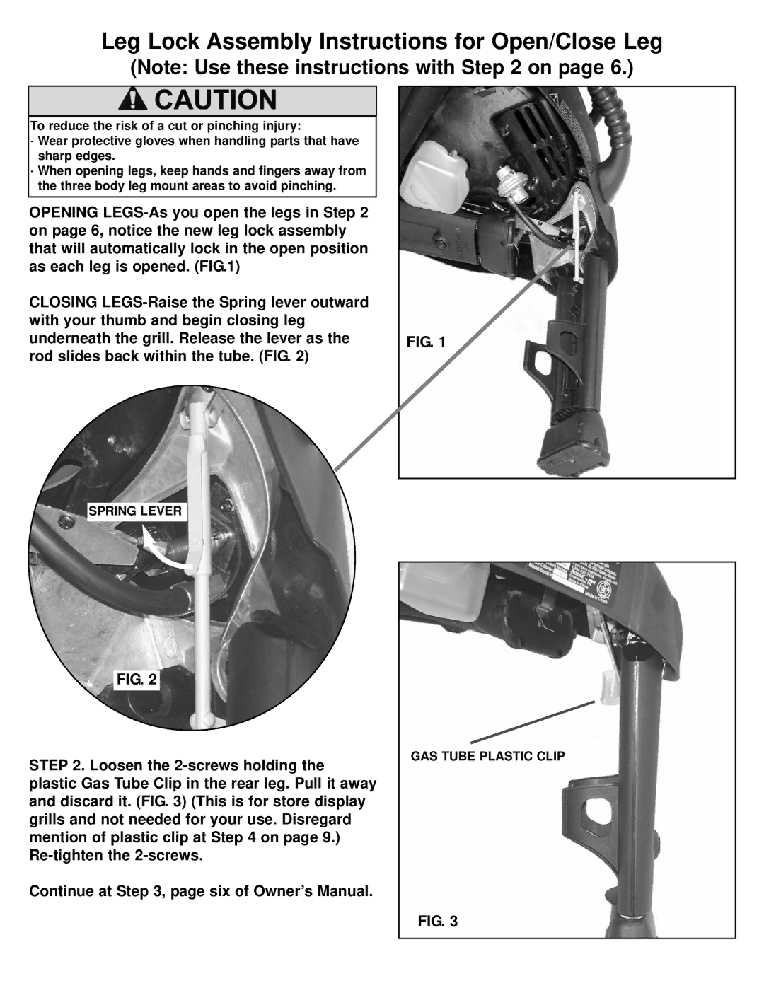 Meco 2400, 2420, 2440, 2430, 2410 owner manual Leg Lock Assembly Instructions for Open/Close Leg 