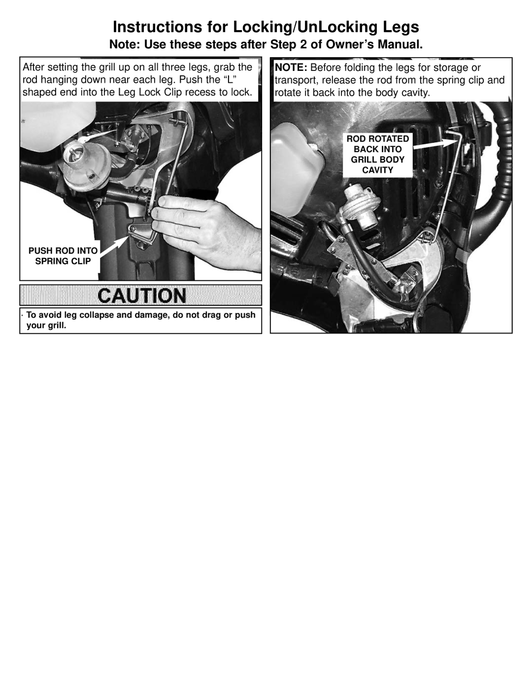 Meco 2420, 2400, 2440, 2430, 2410 owner manual Instructions for Locking/UnLocking Legs 