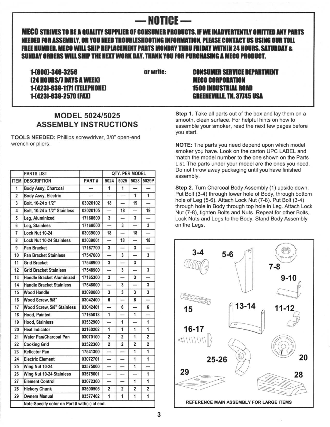 Meco 5024, 5025 manual 