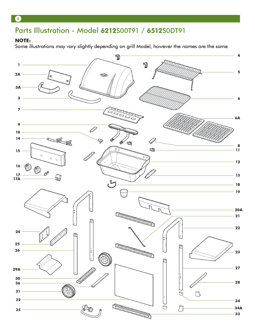 Meco manual Parts Illustration Model 6212S00T91 / 6512S0DT91 