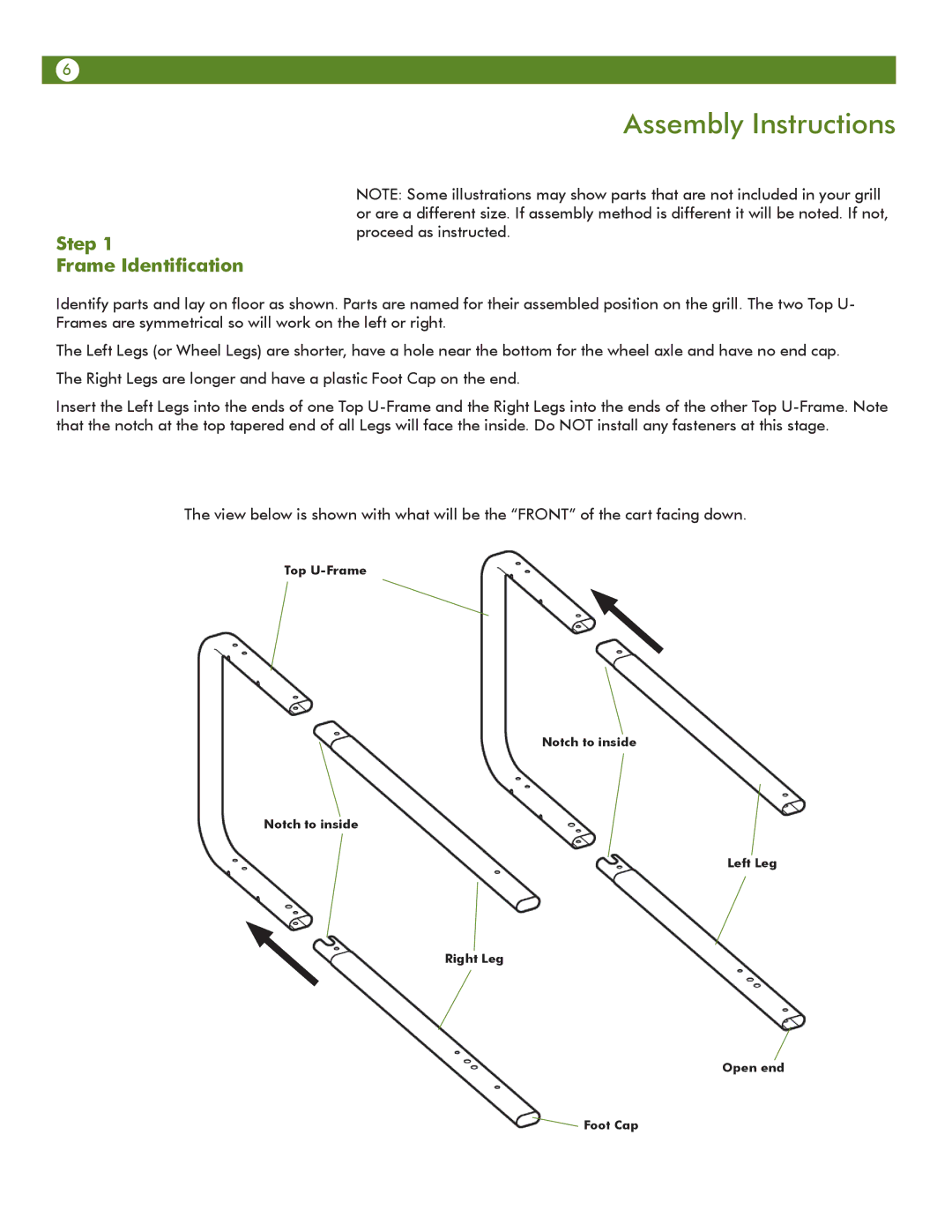 Meco 6512S0DT91, 6212S00T91 manual Assembly Instructions, Step Frame Identification 