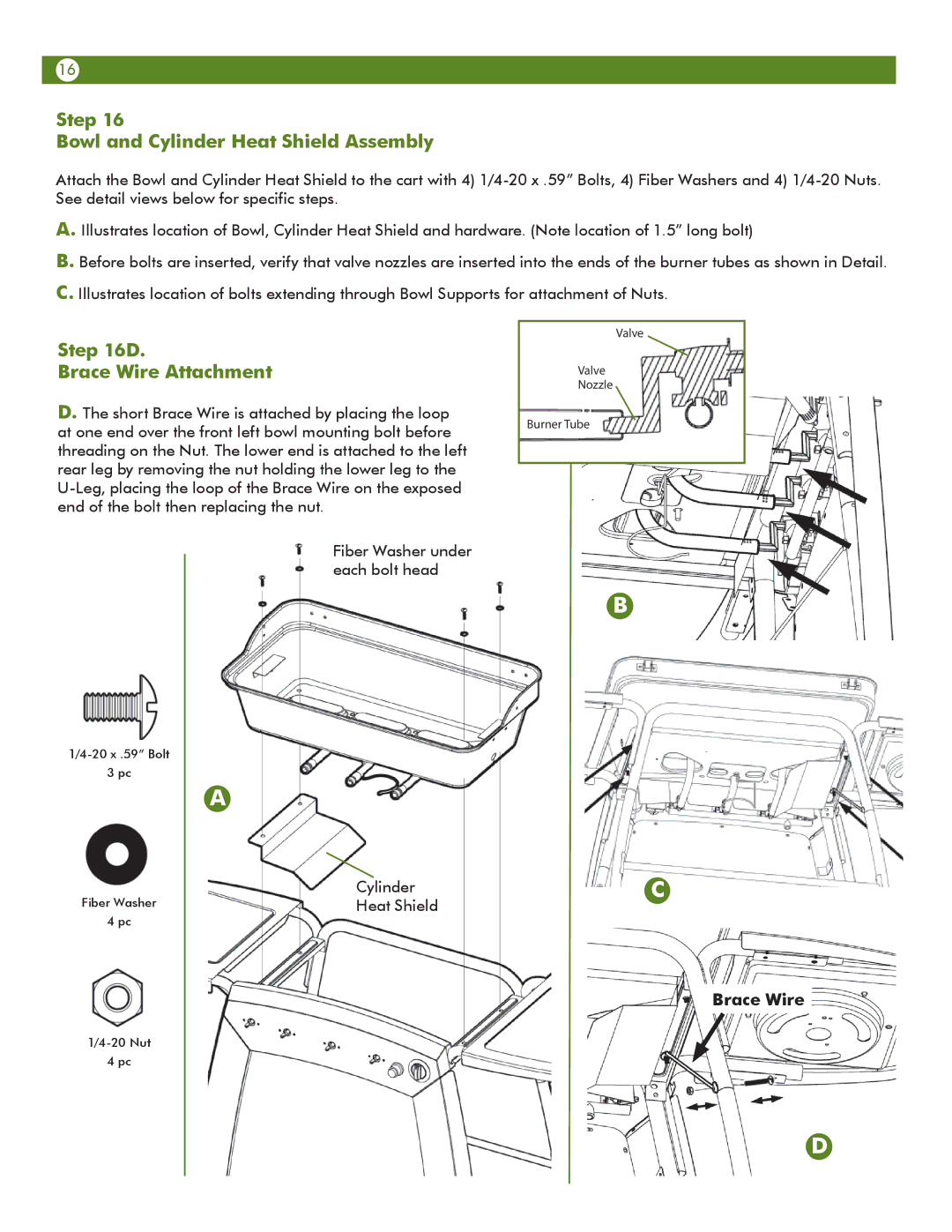 Meco 6623S8E641 manual Step Bowl and Cylinder Heat Shield Assembly, Brace Wire Attachment 