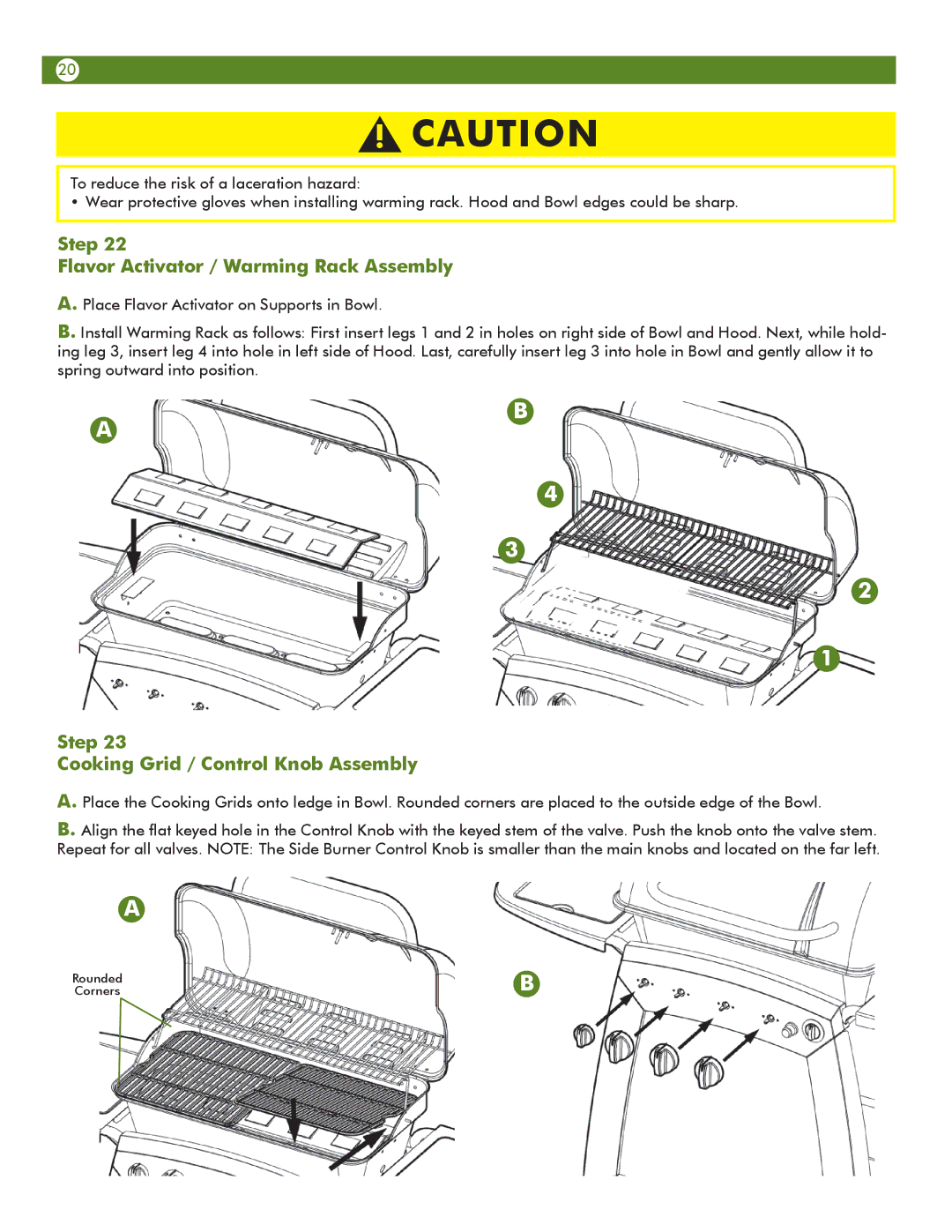 Meco 6623S8E641 manual Step Flavor Activator / Warming Rack Assembly, Step Cooking Grid / Control Knob Assembly 