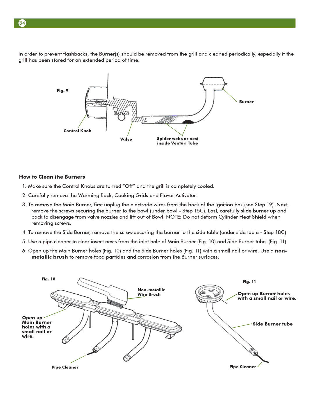 Meco 6623S8E641 manual How to Clean the Burners 