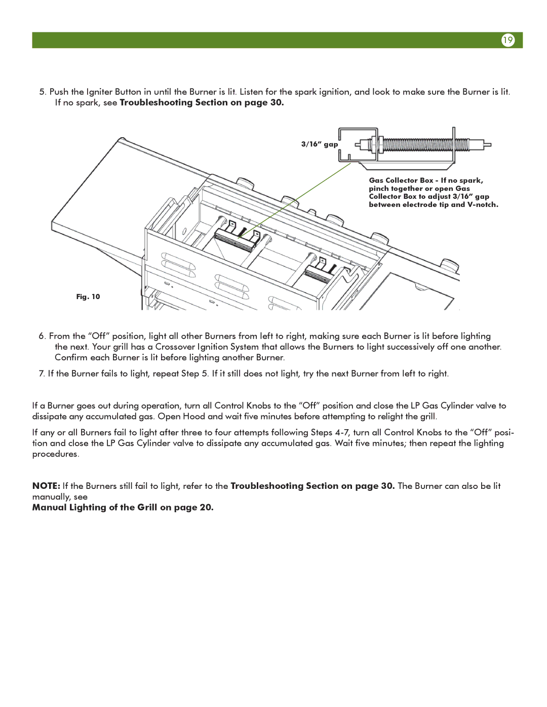 Meco 67A4T09K21 manual Manual Lighting of the Grill on 