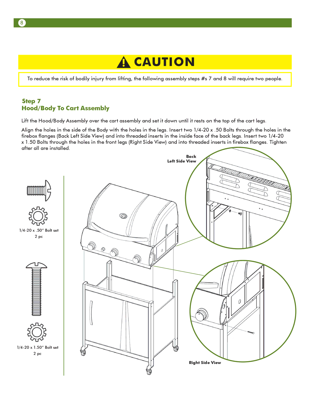 Meco 67c3c8kk81 manual Step Hood/Body To Cart Assembly 