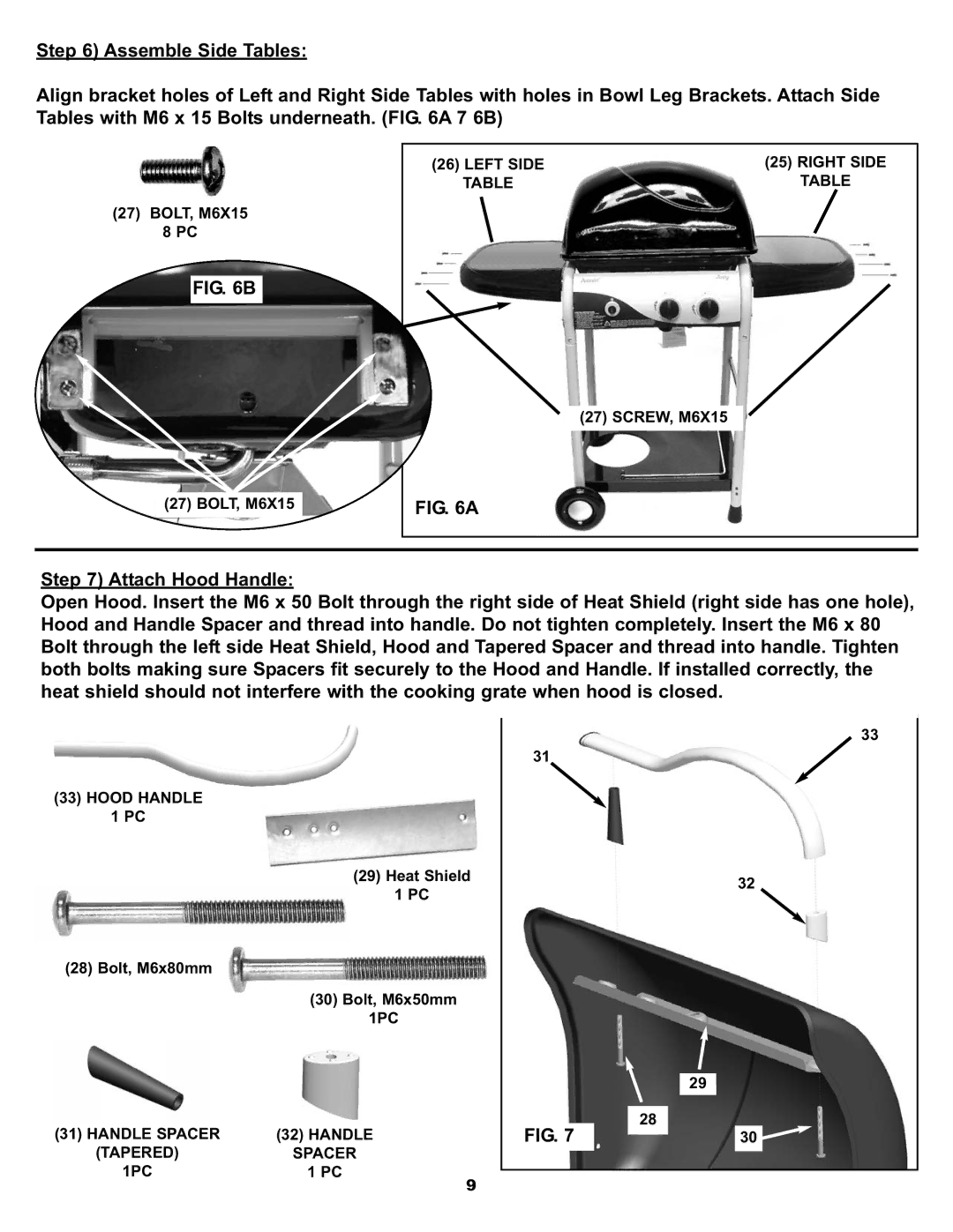 Meco 7110.7.641 manual Left Side Right Side 