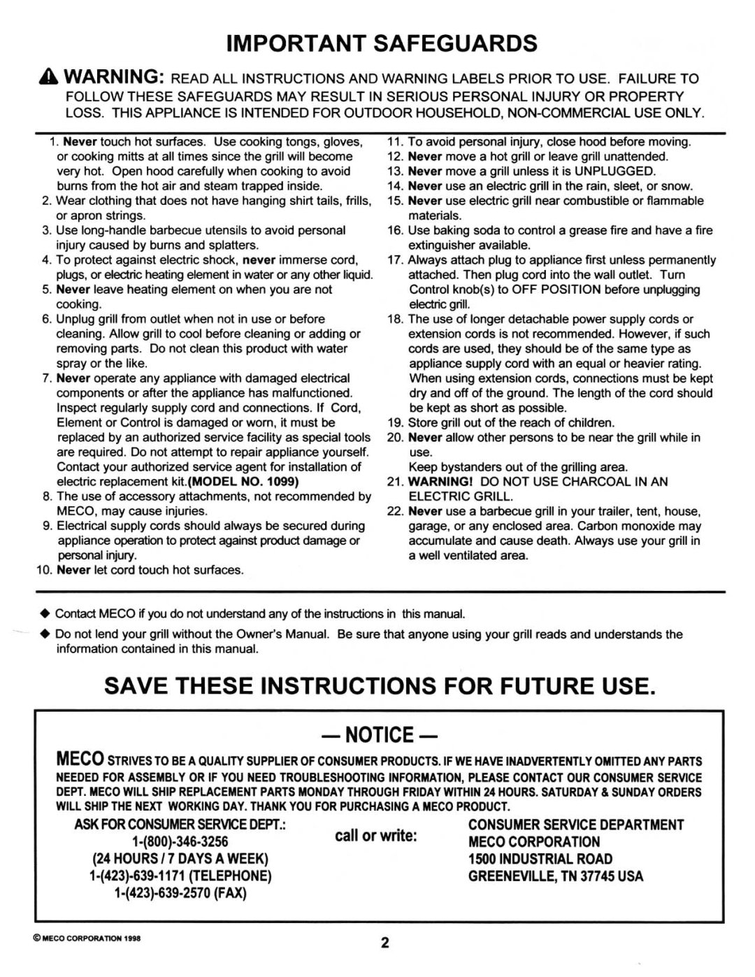 Meco 9300 manual 