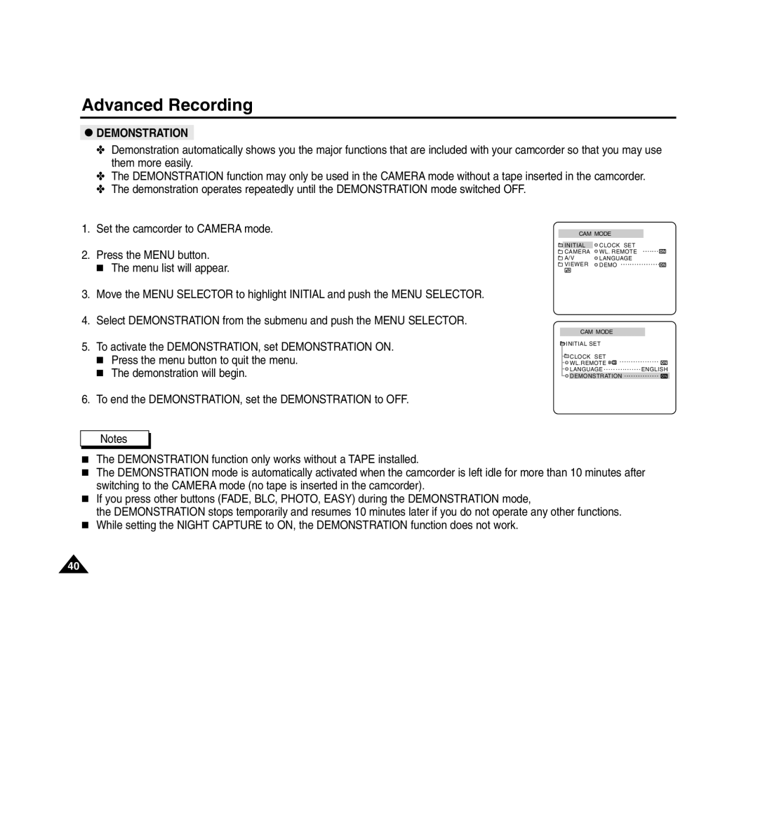 Medion MD80566 manual Demonstration 