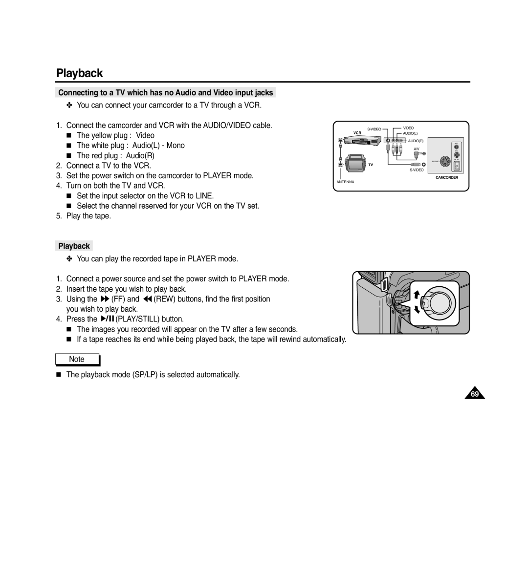 Medion MD80566 manual Connecting to a TV which has no Audio and Video input jacks, Playback 