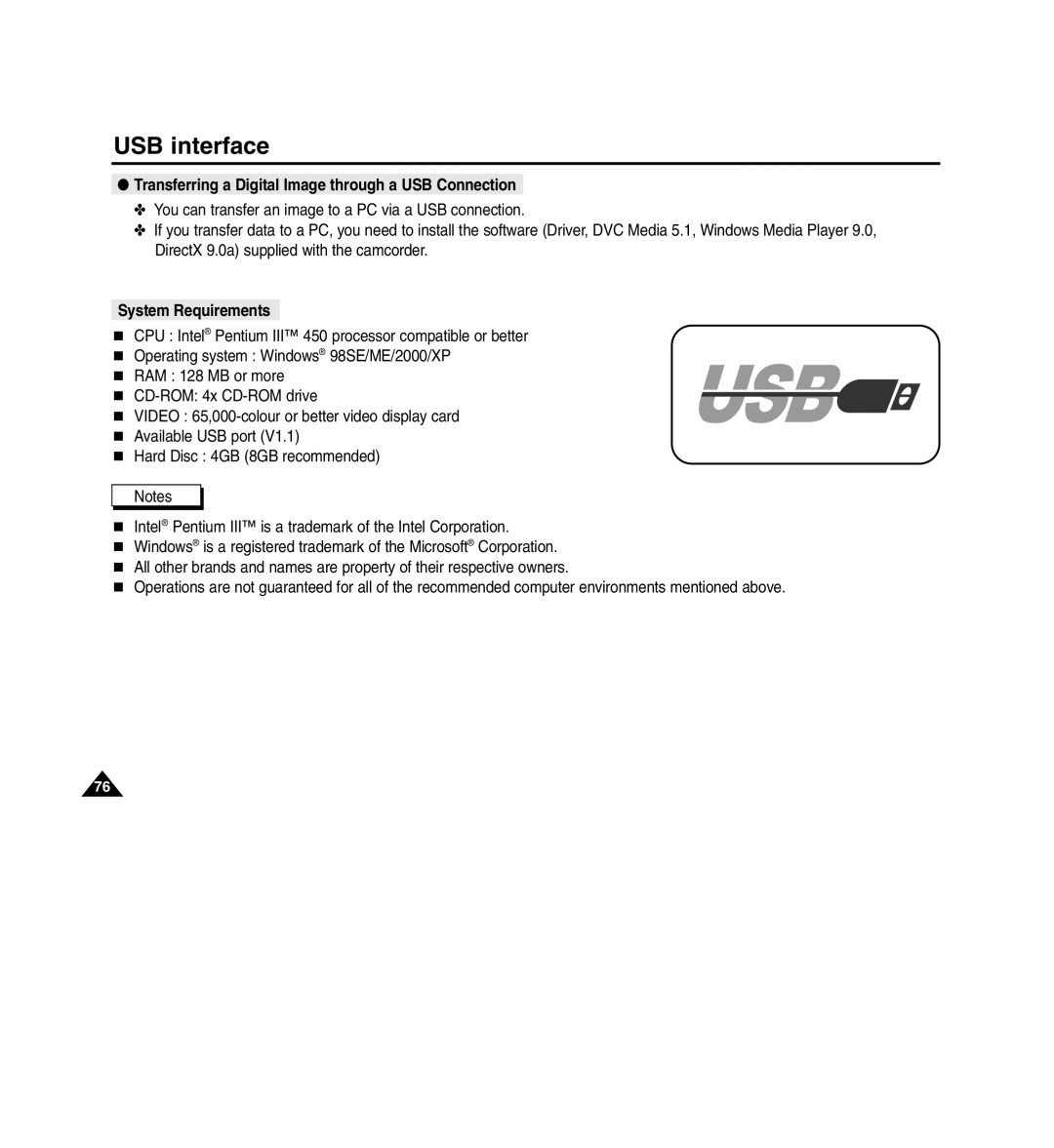 Medion MD80566 manual USB interface, Transferring a Digital Image through a USB Connection 