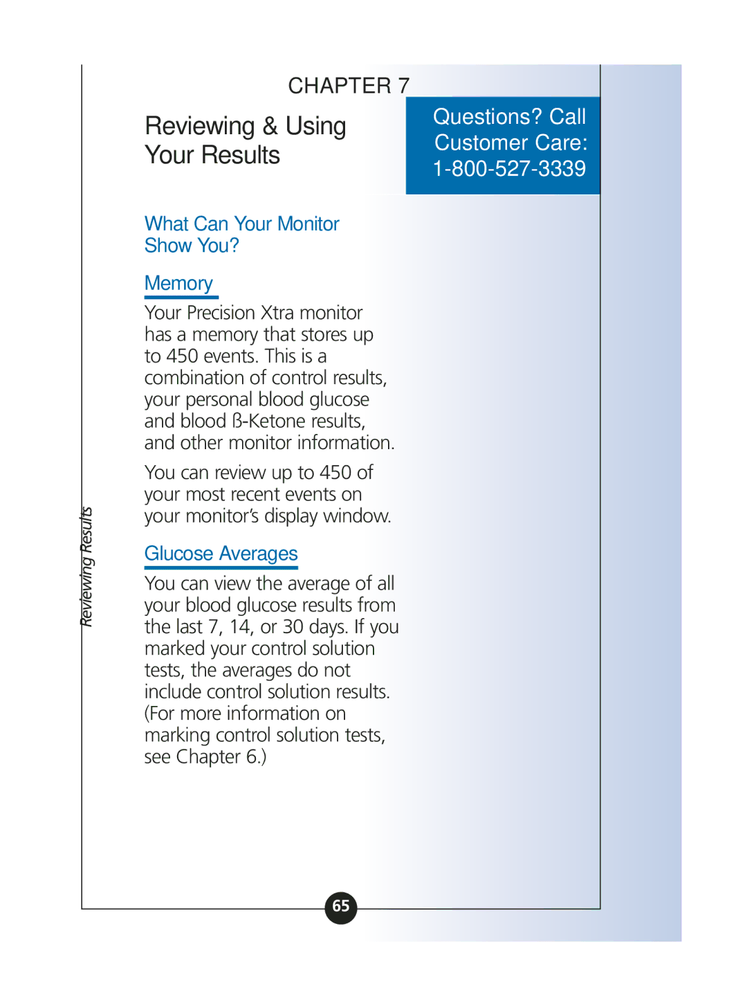 MediSense ART06986 manual What Can Your Monitor Show You?, Memory, Glucose Averages 