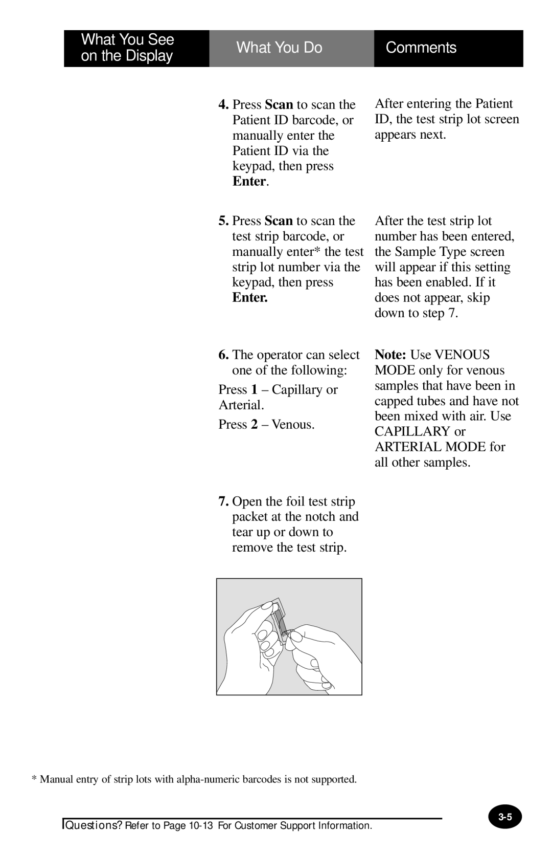 MediSense PCx manual Operator can select one of the following 