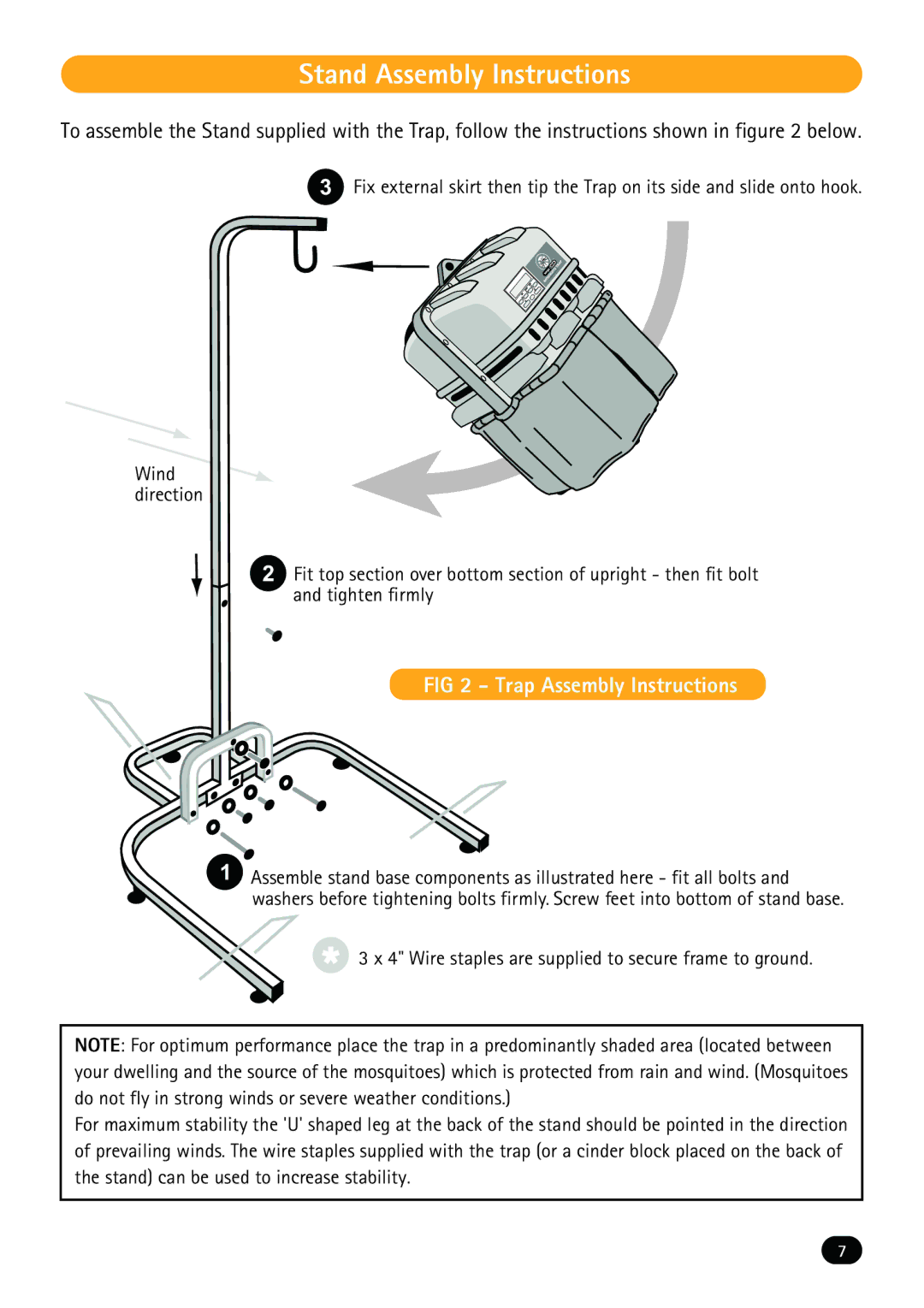 Mega Catch MCP800 operation manual Stand Assembly Instructions, Trap Assembly Instructions 